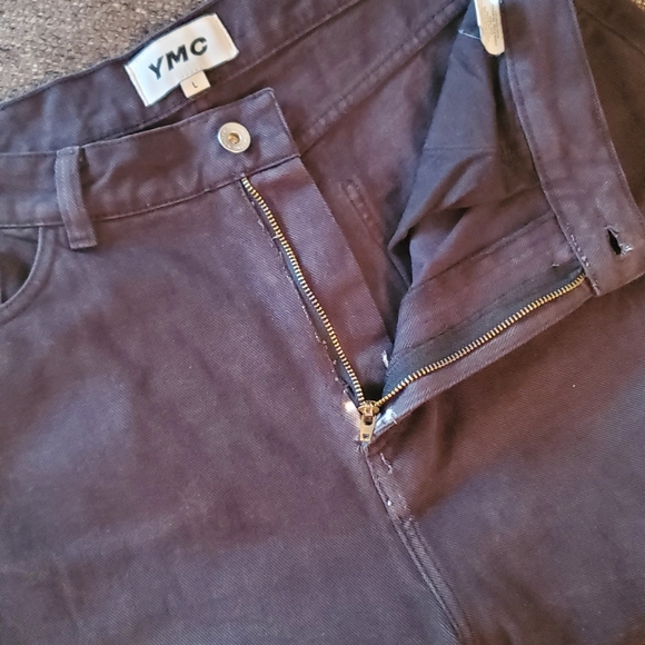 YMC Ultra Wide Leg, High Rise Black Jeans (Size L) - Picture 6 of 6